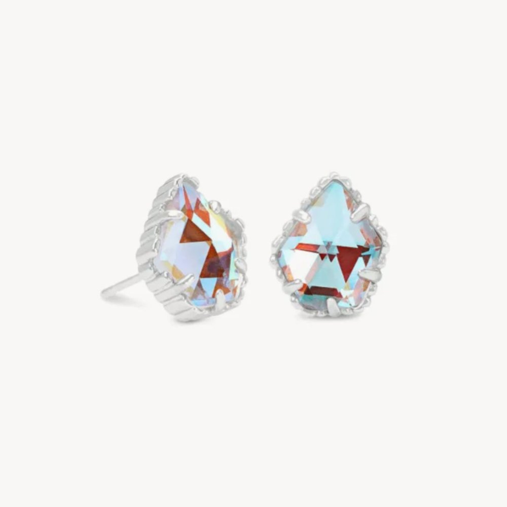 Kendra Scott Tessa Silver Stud Earrings in Dichroic Glass